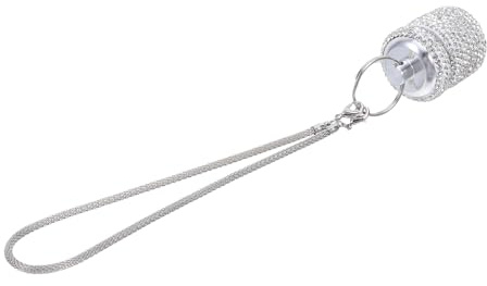 Ipetboom Petit Pilulier Portable en Métal Argenté avec Décorations Brillantes, Étui à Pilules Compartimenté Élégant pour Voyages en Plein Air et Organisation Quotidienne