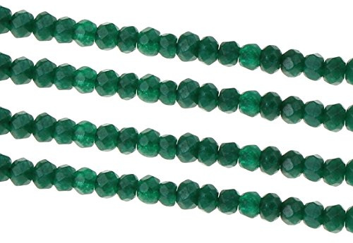 Perlin 30 ACHAT PERLEN Natur Dragon Veins Grün 4mm Rondell Facettiert Edelsteine Halbedelstein Edelstein Steinperlen Schmuckperlen Schmuckstein Perle Zum Fädeln für DIY Kette Basteln G10