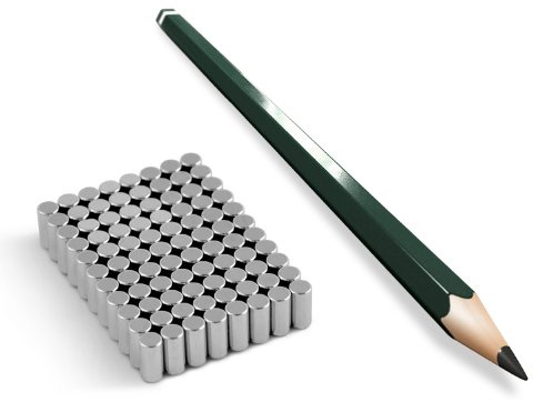Neodym Magnet Stab 4-30mm von 1 KG bis ca. 50 KG Zugkraft N45 vernickelt NdFeB Rund - Eckig, Stäbe:D4-H6mm N45 1KG (50St.)