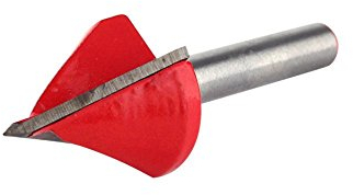 Router Tungsten Steel CNC Engraving Sharp V Groove Bit End Mill 60 Degree 6mm Shank 22 mm Cutter Dia Three-dimensional Sign Making Engraving Bit Woodworking Chamfer Bevel Cutter, RED