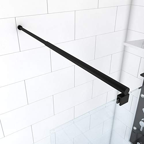 AURLANE - Barra de fijación extensible de 70 a 100 cm, color negro mate para ducha a ras de suelo – Fijación de pared