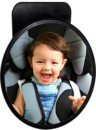 Espejo para bebe Espejo de asiento trasero grande 19 cm Espejo de seguridad BabyView para todos los coches perfecto para asientos de bebé y niño para mayor seguridad en el coche