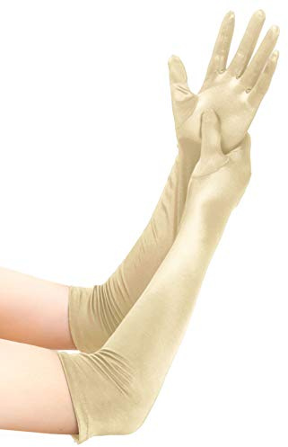 EORUBE 1920s Handschuhe für Damen Ellenbogen Lange | Satin Handschuhe Party Fasching Kostüm Handschuhe