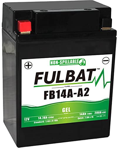Fulbat - Batterie Fulbat GEL SLA FB14A-A2 GEL 12V 14AH 200 AMPS 134x88x176 + Gauche