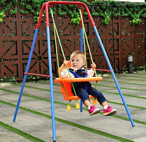 XUANYU 2 en 1 Kit Balançoire Complète, Balançoires Enfant Exterieur, Assise Balancoire en Plastique, Balancelle de Jardin (A)