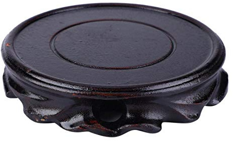 Zerodis Holzständer Praktische Basis Lila Sandtopf Vase Aquarium Runde Vase Bonsai-Basis aus Holz (Innendurchmesser 10 cm Höhe 2,5 cm)