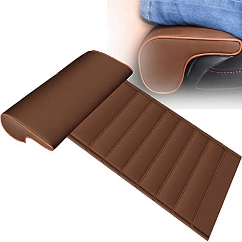 Generic Universal Auto Sitzkissen Mit Komfort BeinstüTze Kissen Leder Beinkissen Kniepolster OberschenkelstüTze,Mehrfarbige Auswahl Support,Brown-Stripe