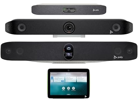 Plantronics Poly Studio R30-4K Video Conference System Camera, Mic, and Speaker Bar for Small Rooms - Presenter Tracking, NoiseBlockAI, Speaker Framing - Plug & Play - Works w/Teams, Zoom & more