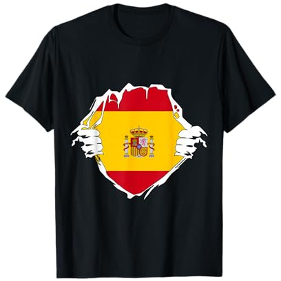 Bandera de España con Apertura de Dos Manos Camiseta