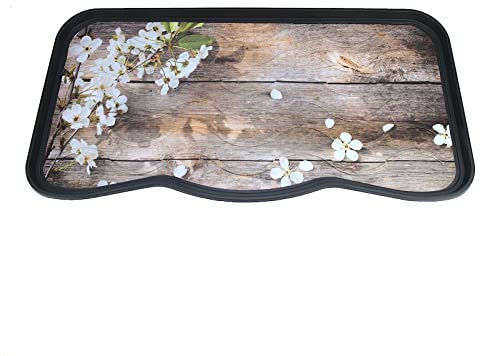 Valle Verde Schuhabtropfschale, Schuhablage, Schuhmatte - 75cm x 38cm x 2,5cm - für Haus, Garten, Büro - Dekorativ, Gemustert, Pflegeleicht, Kunststoff (Flowers & Wood)