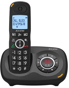 ALCATEL XL595 B Voice - Senior Cordless Phone With Answering Machine - Large Backlit Display - Handsfree - Call Barring - Audio Boost - 14 Min Answering Machine - Black