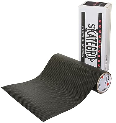 CATTONGUE GRIPS Non-Abrasive Longboard Grip Tape - Heavy-Duty, Waterproof Anti-Slip Tape for Skateboards, Scooters & More - Anti-Slip Skateboarding Accessories (Black, 11” x 44”)