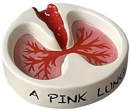 Lungenaschenbecher | Kreativer Spaß-Aschenbecher aus Kunstharz mit rosa Lunge Design – tragbarer Schreibtisch-Aschenbecher Geschenk für Vatertag, flippige Dekoration für Arbeitszimmer, Zuhause,