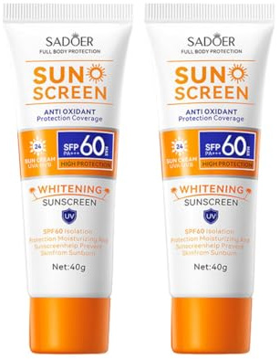 2 creme solari SPF 60+, lozione solare, crema solare idratante, lozione solare, latte solare, alta protezione solare SPF 60+, crema solare idratante