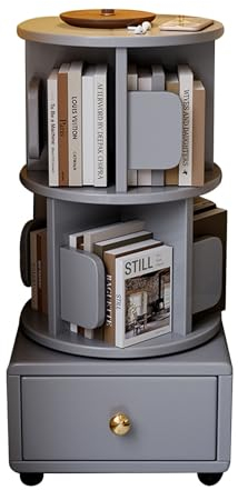 GaRcan 360° drehbares Bücherregal, mit Rollen, Bücherregal, CD-Regal, geeignet für Präsentationsregale für Wohnzimmer/Zuhause/Büro
