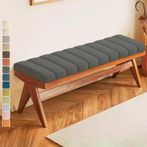 Lsjoaw Bankauflage 140 X 50 X 4CM Sitzkissen Bankpolster Wasserdicht Schmutzabweisend und Kratzfest Sitzkissen für Fensterbank Esstisch Gartenbank Schaukel Terrasse Bank Drinnen Sitz Dunkelgrau