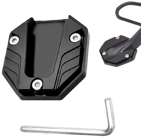 Cavalletto Moto Laterale,Piastra di Estensione Cavalletto Laterale,Cavalletti Laterale Estensione del Cuscino Accessori Scooter, Supporto Cavalletto per Moto Biciclette Motociclette Veicoli (Nero)