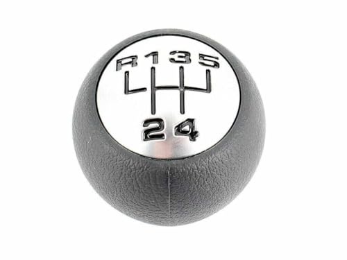 Pomo de cambio de marchas cromado de 5 velocidades compatible con Peugeot 307, 308, 407, 3008, 5008, 807, Partner, C3 II, C3 Picasso, C4 II, C5 III, C8, Berlingo, Jumpy, Scudo, Ulysse, Mokka, DS4