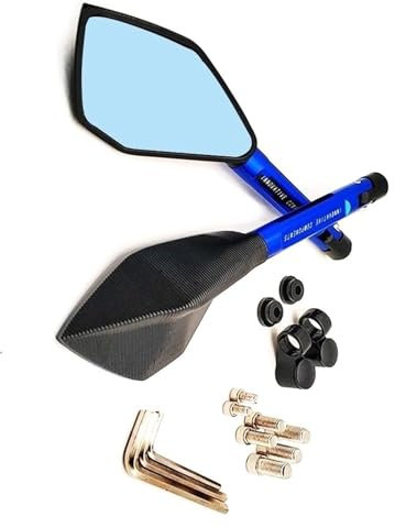 Motorrad Rückspiegel Für BM&W R1200R R1200RT R1200S R1200ST S1000R S1000RR S1000XR Dekoration Motorradspiegel Moto Seitenrückspiegel CNC Aluminium(Blue)
