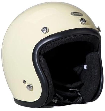 OZXDKJ Mit Visier Motorradhelm DOT/ECE-Zulassung, Vintage Motorrad Herren Damen Jethelme, 3/4 Helme, Motorrad Halbhelme, Tragbarer Motorrad Klapphelme, Helme Für Chopper Scooter Moped,S(53-54) cm,CC