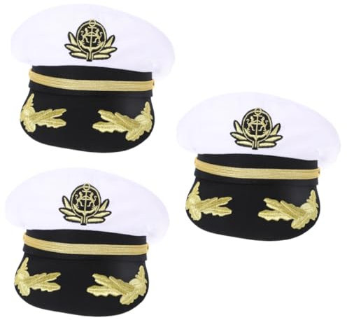 WRITWAA 3pcs Captain Hat for Men and Women Sailor Hat for Parties Cosplay and Outdoor Activities Versatile Boat Captain Accessory for Fun