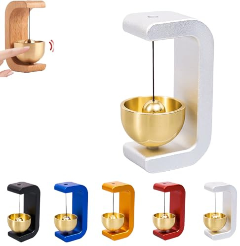 Magnetisches Türglocke Ohne Bohren, C-FöRmiges Windspiel, Ladenbesitzer Glocke Zum öFfnen von Türen, Magnetische Türklingel Holz Türklingel, Glocke Zum AufhäNgen füR Garten Veranda Zuhause (Weiß)