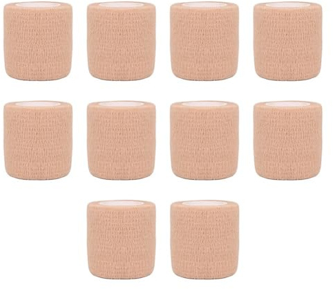 Joselin 10 Uds. Vendaje Elástico Autoadhesivo Deportivo de Colores Beige, Banda Elástica de 4,5 M para Rodillera y Dedos