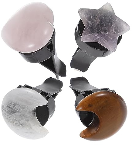 DRESSOOS 4stücke Teiliges Kristall Auto Lüftungsklipp Natürliche Air Vent Clips Mit Stern Herz Mond Formen Langlebig Einfach Zu Befestigen Dekorativer Duftstein Auto Lufterfrischer Vielseit
