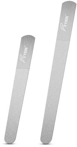 FVION Professionell safir metall nagelfil, naturliga nagelfilar, dubbelsidig diamantnagelfil pedikyr manikyrverktyg