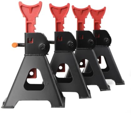 CDZHLTG 4er Set Unterstellböcke, Traglast 3000 kg Stützböcke, 275-415 mm Hubhöhe höhenverstellbar Wagenheber Ständer, Automotive Unterstellbock, Mit Sicherung und Gummi Wohnwagen Stützbock