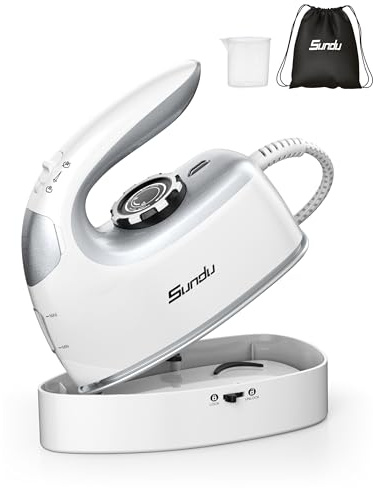 Sundu Reisebügeleisen, Steamer Dampfglätter, 2 in 1 Dampfbügeleisen Reise,5 Bügelmodi für Verschiedene Stoffe, Dampfleistung bis zu 30 g/min, Arretierbarer Sockel, Intelligente Temperaturregelung Iron