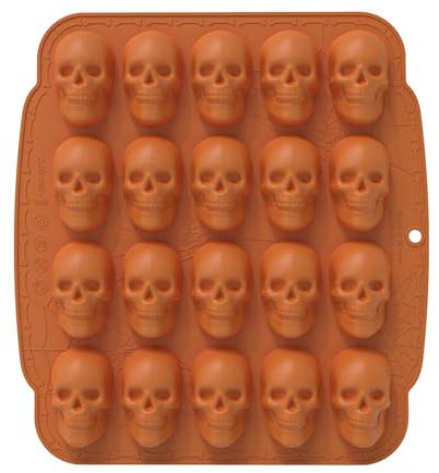Totenkopf-Schokoladenform, Gelees-Skelettform, wiederverwendbares Silikon-Tablett, einfache Süßigkeitenherstellung, 29 x 26,5 x 2,8 cm, Dekorationszubehör für Pralinen, Leckereien und gruselige