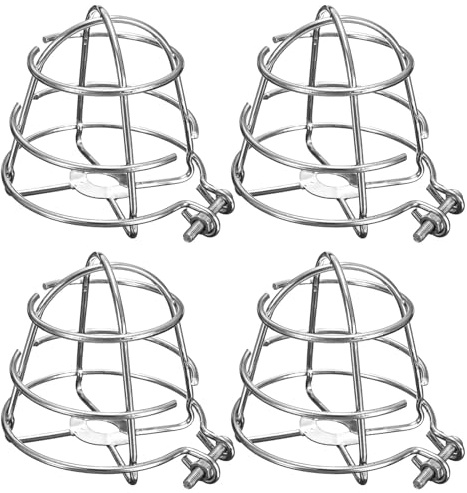 Chewtoyo Paquete de 4 protectores de cabezal de aspersor contra incendios con diseño de jaula de cúpula de hierro, compatibles con cabezales de aspersor de 1/2 y 3/4