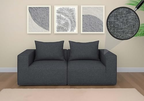 Mendler 2er-Sofa/Zubehör für Sofa HWC-O54, Couch 2-Sitzer Loungesofa, modular Stoff/Textil (300g/m²) 63x194x97cm - dunkelgrau