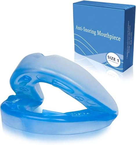ZQITONE Bocchino anti-russare, Comfort Size #1, Ricarica singola, Blu, Made in USA, BPA-Free, Materiale di grado medico (Blue)