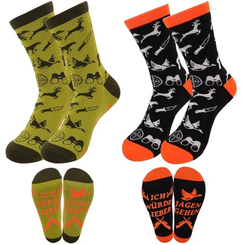 GADITIEK Regali da cacciatore per uomini, calzini da caccia da uomo 35 – 46, calzini antiscivolo e divertenti, idea regalo per gli appassionati di attività all'aperto, regalo per cacciatori, Natale