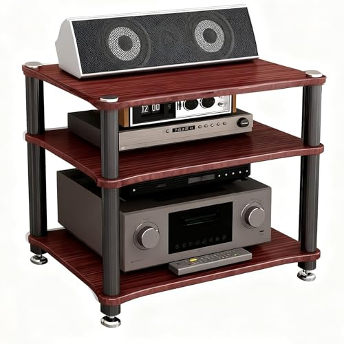 2/3/4-stufiges HiFi-Rack, Professionelles Audio-Rack, Geräteschrank Mit Mehreren Ablagen Für Heimkino, Studioequipment Und AV-Receiver(Brown,60 * 48 * 54cm(3Tier))