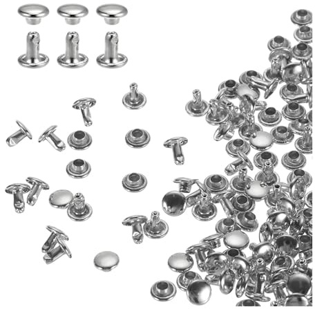 zhuguiming 100 juegos de remaches doble tapa Metal, tachuela redonda, punta cuero, decoración artesanal Punk, ropa, bolsa, cinturón, pulsera, accesorio for zapatos(6x10mm)