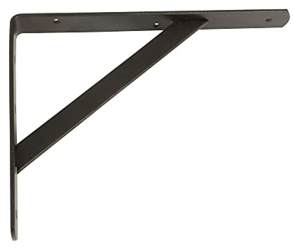 Amig - Support d'étagère murale - Équerre en acier - 500 x 325 mm - Noir - Supporte jusqu'à 185 kg - Support d'étagère - Installation facile
