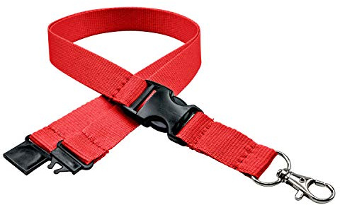linie zwo ®, 10-pack nyckelband 20 mm, easy going-hake, säkerhetslås, skjutspänne, Röd