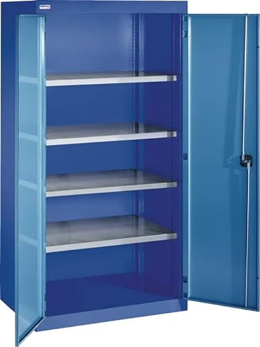 Schwerlastschrank H1950xB1100xT620mm lichtgrau/lichtblau 3 Fachböden 1 x 75 mm
