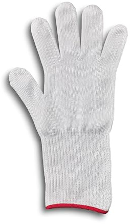 Victorinox Schutzhandschuh Light, Arbeitshandschuh, für Messerhand, Sicheres Schneiden, Gastronomie, M, Weiss | Ideal für die Speisenzubereitung und Gastronomie, hochbeständiges 100% Dyneema Diamantgarn, waschbar, leichtes Design, 36 g