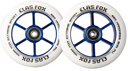 CLAS FOX Pro Stunt Scooter Rollen Roller Räder 110mm EIN Paar mit ABEC-9 Kugellager CNC Metallker (2 stücke) (Blau)