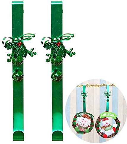 Molinter Kranz Aufhänger Türhaken aus Metall Weihnachten Türkranz Haken für Weihnachtskranz oder Weihnachtssocken 2 Stück/set