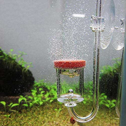 Pssopp Aquarium CO2 Diffuser Acrylic Carbon Dioxide Bubble Counter Fish Tank Air Refiner CO2 Bubble Diffuser with Suction Cup(L)