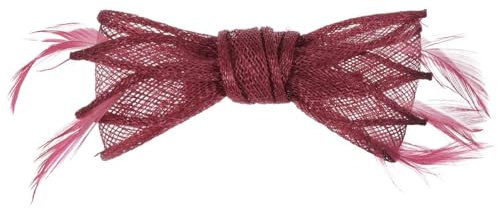 Seeberger Alicia Haarclip mit Federn Haarschmuck Kopfschmuck Damen - Winter Herbst Sommer Frühjahr Frühling-Sommer Herbst-Winter - One Size rot