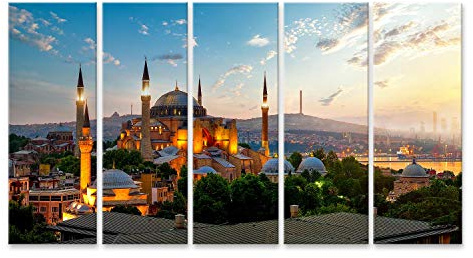 islandburner Bild auf Leinwand Blick Auf Ayasofya Museum Stadtbild Istanbul Sonnenaufgang Türkei Bilder Wandbilder Poster