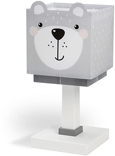 Dalber Kinder Tischlampe Nachttischlampe kinderzimmer Little Teddy Bär Tiere, Grau, 64571, E14