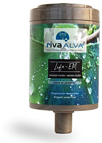 rivaALVA Life-EM Trinkwasserfilter Ersatzkartusche, Blockaktivkohle mit EM Keramik, filtert Schadstoffe wie Chlor, Mikroplastik, Medikamentenrückstände
