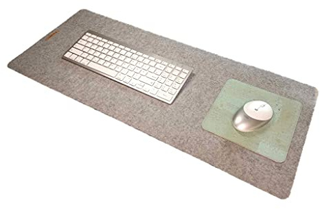 artistalista Handmade Schreibtischauflage Filz für Tastatur mit Mauspad Merino Wollfilz Kork Farb- und Längenauswahl